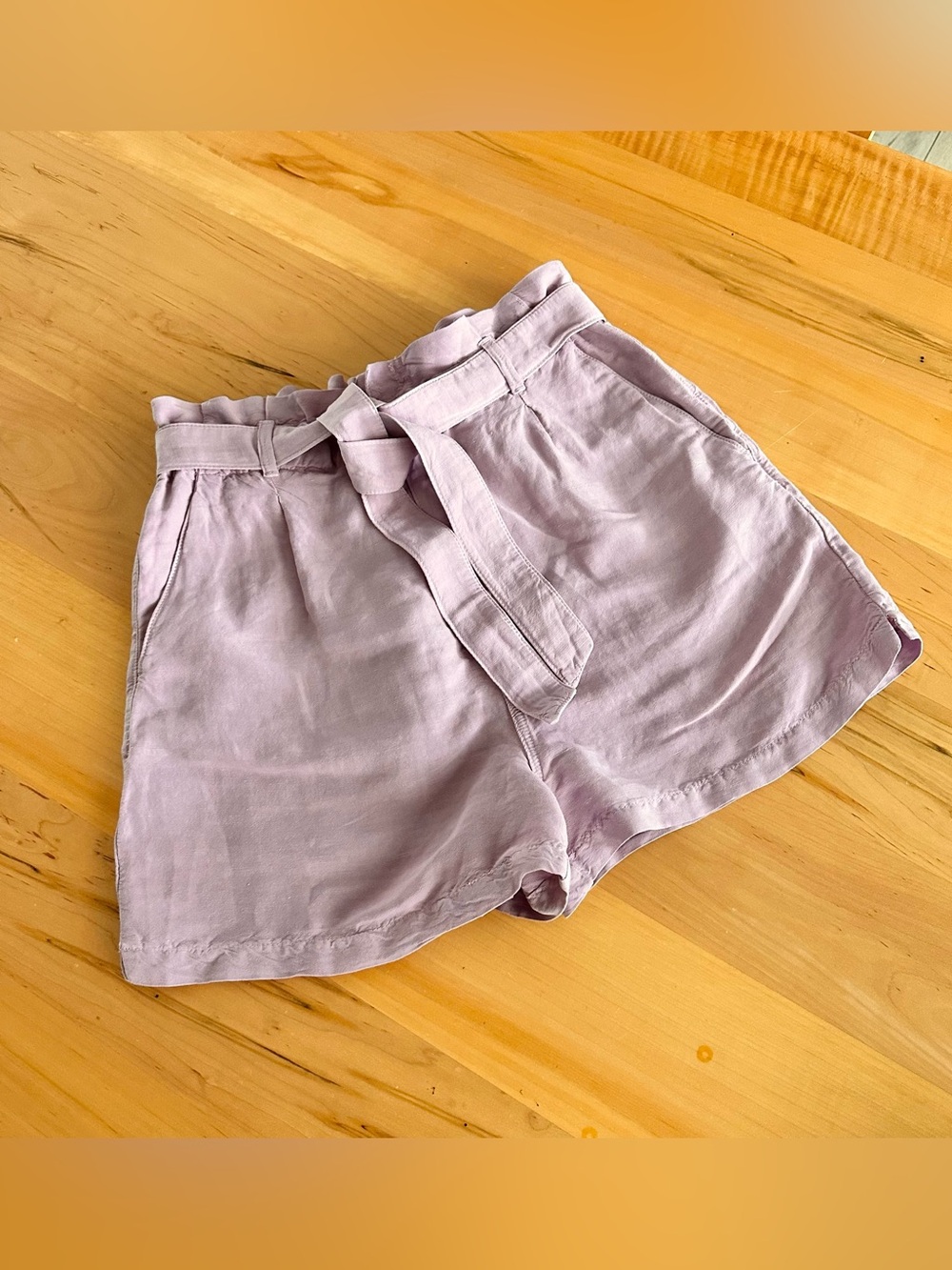 ZARA high waist linen blend shorts S